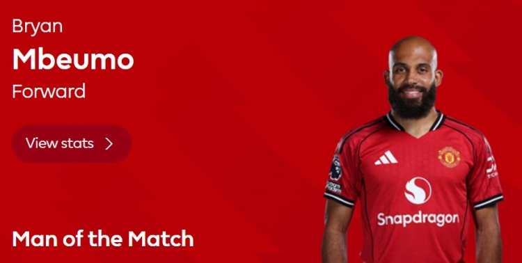 kaiyun sports-打入曼联生涯首球，英超官方：姆伯莫当选曼联3-2伯恩利全场最佳